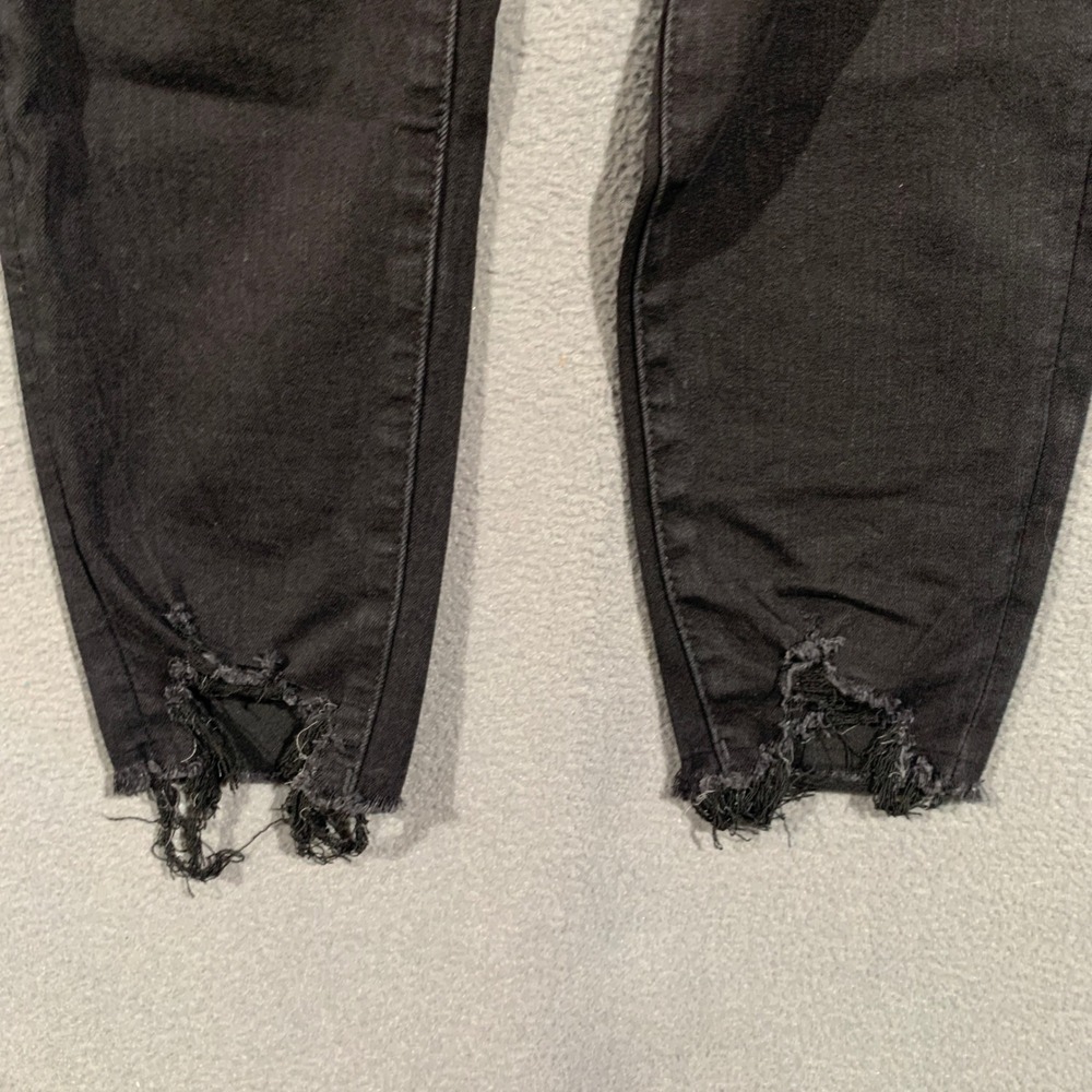 American Eagle Dream Jean Jegging Women 8 Black Ripped Knee Distressed High Rise - Picture 9 of 10